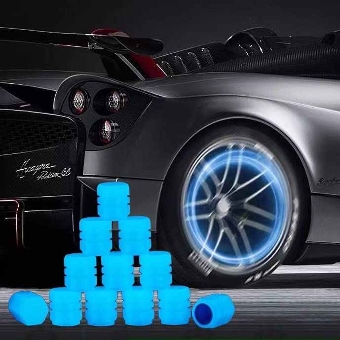 4PCS Glow in the Dark Tire Valve Caps Fluorescent Auto Tire Air Caps Cover Car Accessories